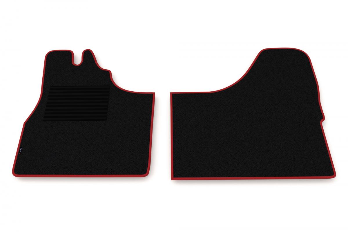 Carpet Floor Mat Set – suitable for Iveco Daily IV 2006–2010 and Iveco Daily V 2011–2014, Red, 2-Piece