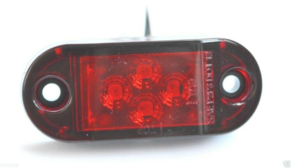 Овален LED габаритен светлинен елемент, червен, 24V, 4 LED, с E-маркировка
