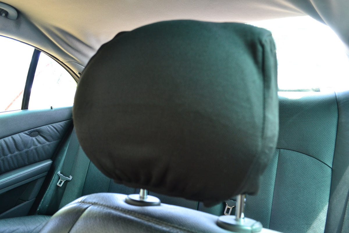 Plain Black Universal Headrests Set