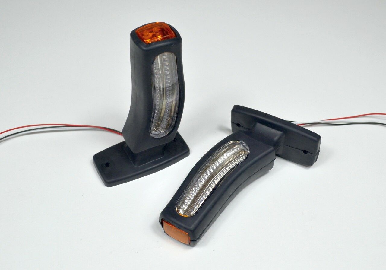 Τριπλό LED φως θέσης με φλας – Neon κόκκινο/λευκό/κίτρινο, 12/24V, 170 mm