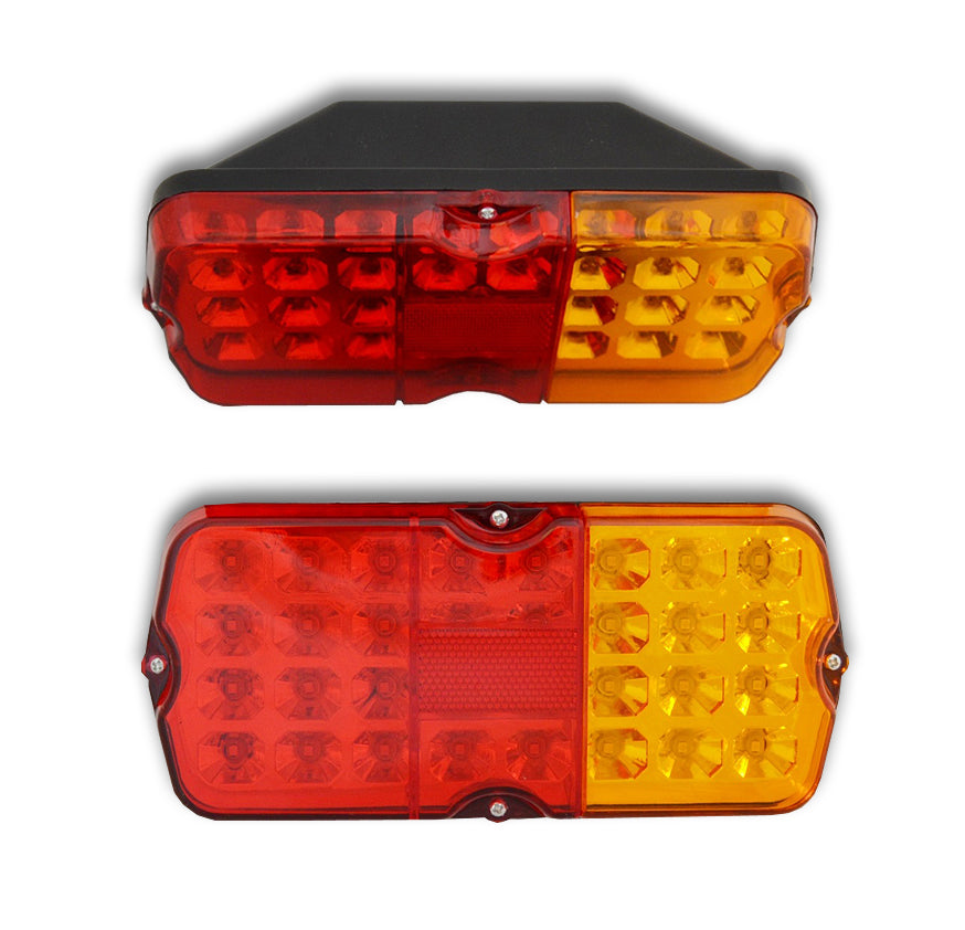 Feu arrière stop LED, 128/117 mm, 2 sections, lampe de frein arrière 12 V