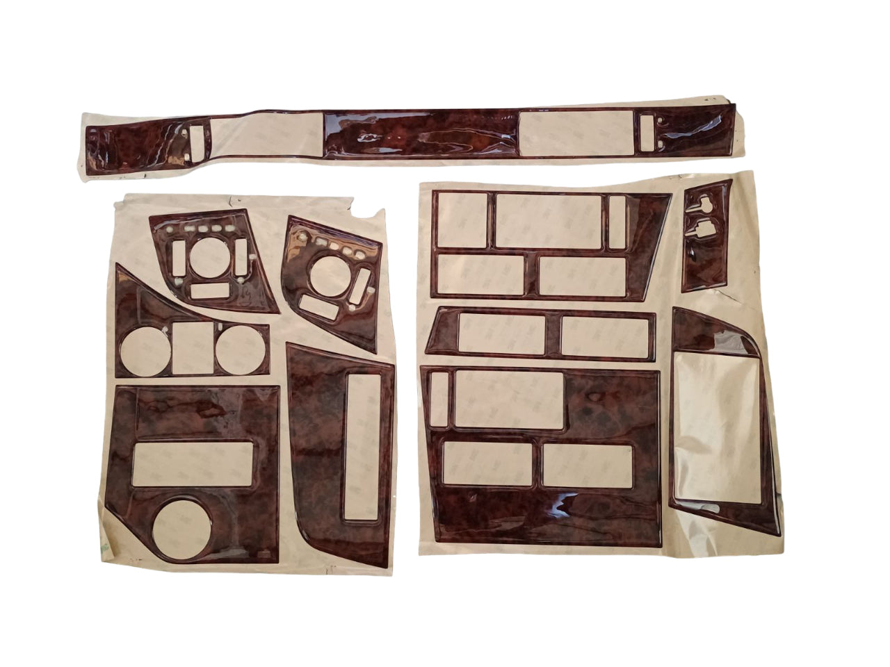 Jeu d’autocollants en silicone effet acajou pour tableau de bord – adapté pour Volvo FH4 2017–2019, 11 pièces