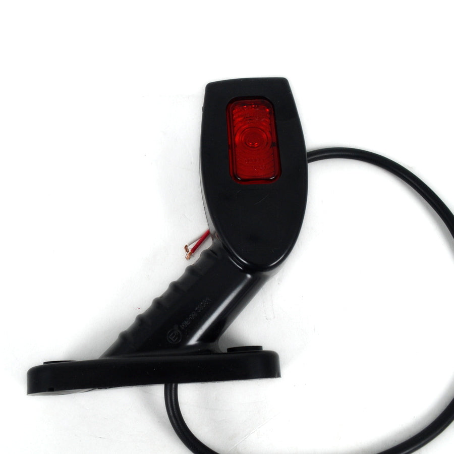 Short Angled LED Marker Light, Left Side, Yellow/White/Red, 12/24V