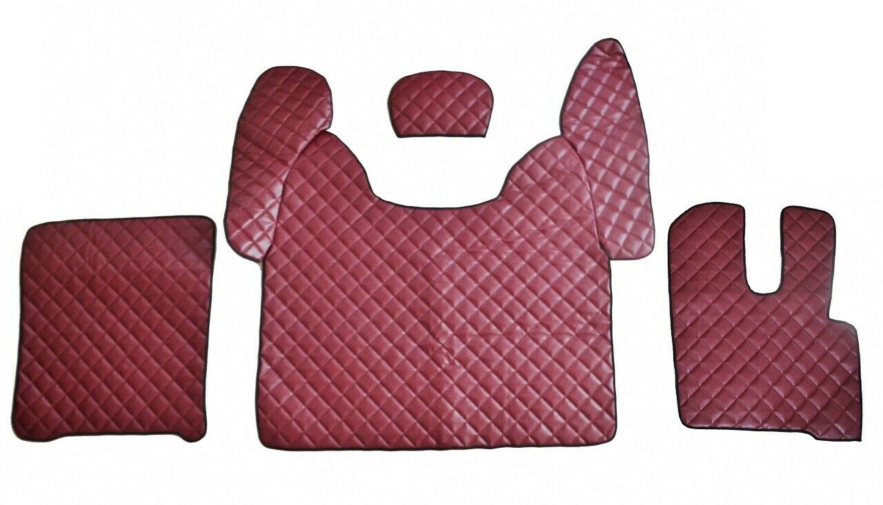 Tapis de sol bordeaux en cuir synthétique (éco-cuir) – adapté pour DAF 106, conduite à droite, 2015+