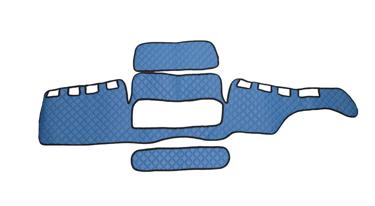 Tapis de tableau de bord – cuir synthétique (éco-cuir), bleu, conduite à droite, adapté pour MAN TGX 2007–2017