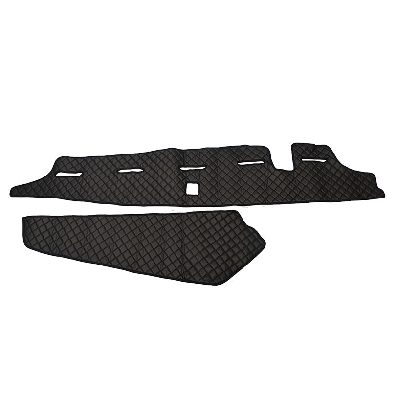 Tapis de tableau de bord pour conduite à droite – cuir synthétique (éco-cuir) noir, adapté pour Volvo FH5 avec capteur, 2020+