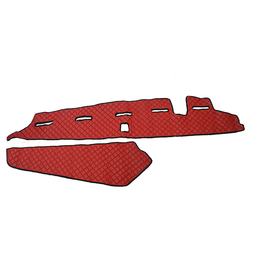 Tapis de tableau de bord – Volant à droite, cuir synthétique (éco-cuir), rouge, adapté pour Volvo FH5 avec capteur, 2020+