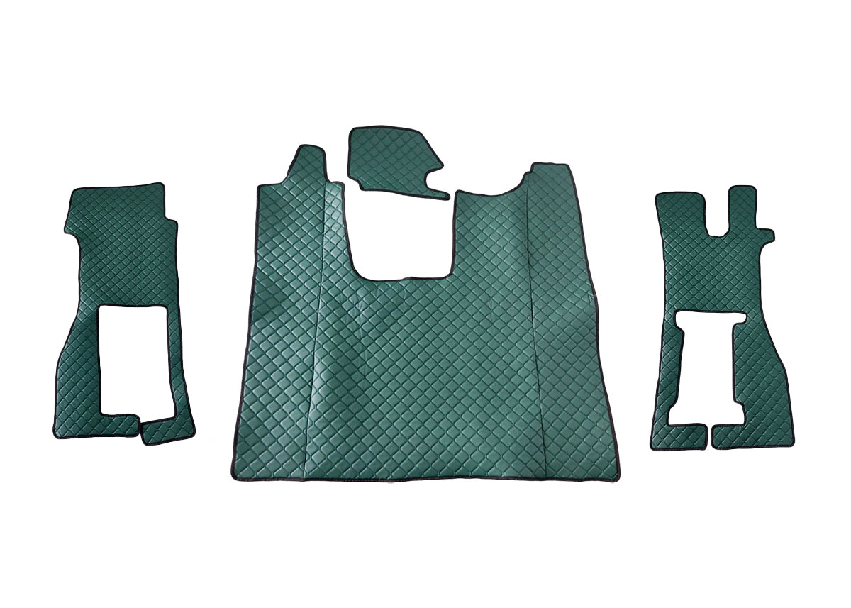 Fußmattensatz aus Kunstleder – geeignet für Scania R Beifahrersitz mit Federung, Rechtslenker, Grün