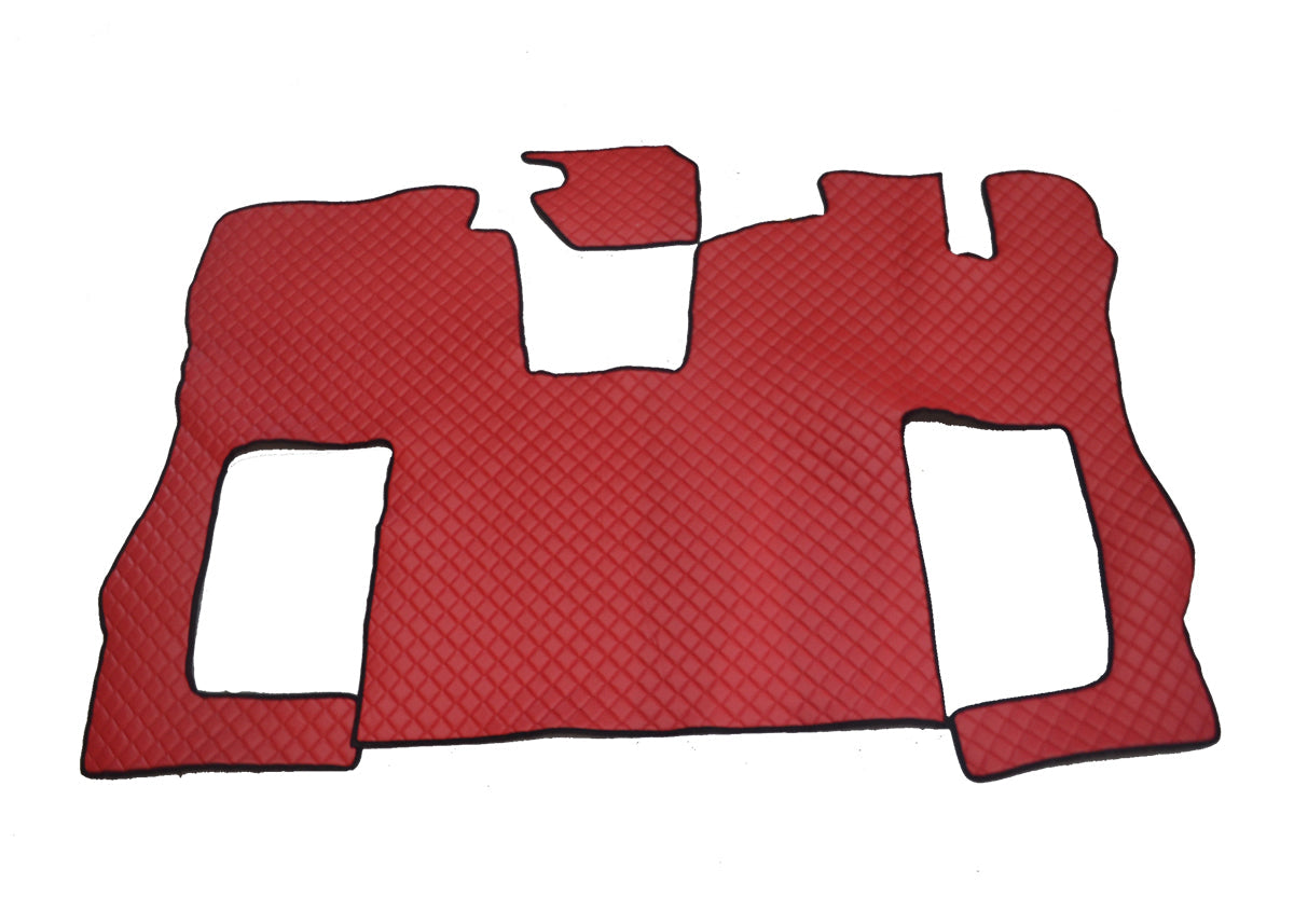 Tapis de sol en cuir synthétique (éco-cuir) rouge pour conduite à droite – adapté pour Scania S 2020+