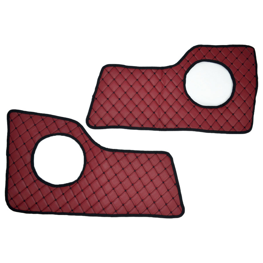 Jeu de tapis de porte – 2 pièces, cuir synthétique (éco-cuir), bordeaux, adapté pour Volvo FH2 1998–2012