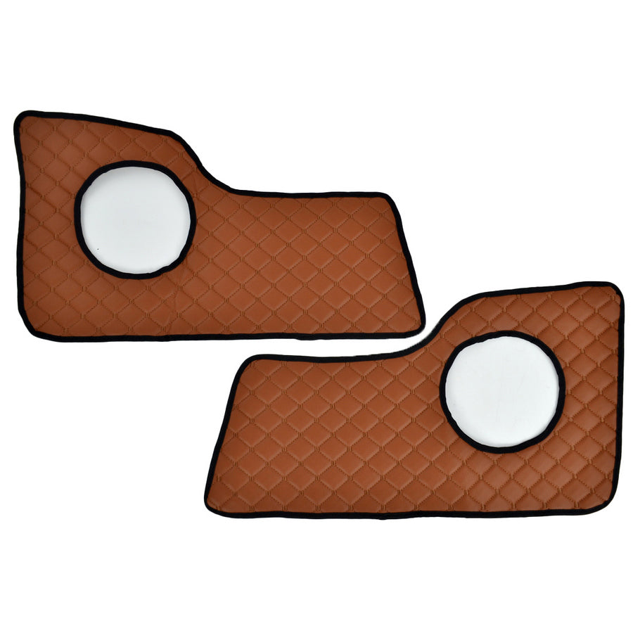 Jeu de tapis de porte – cuir synthétique (éco-cuir) brun, adapté pour Volvo FH2 1998–2012