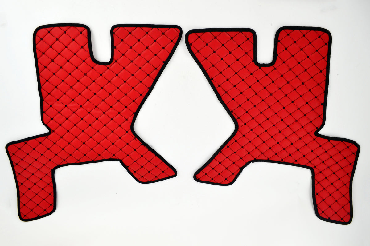 Door Mats – 2-Piece Eco Leather Set suitable for Renault T 2014+, Red