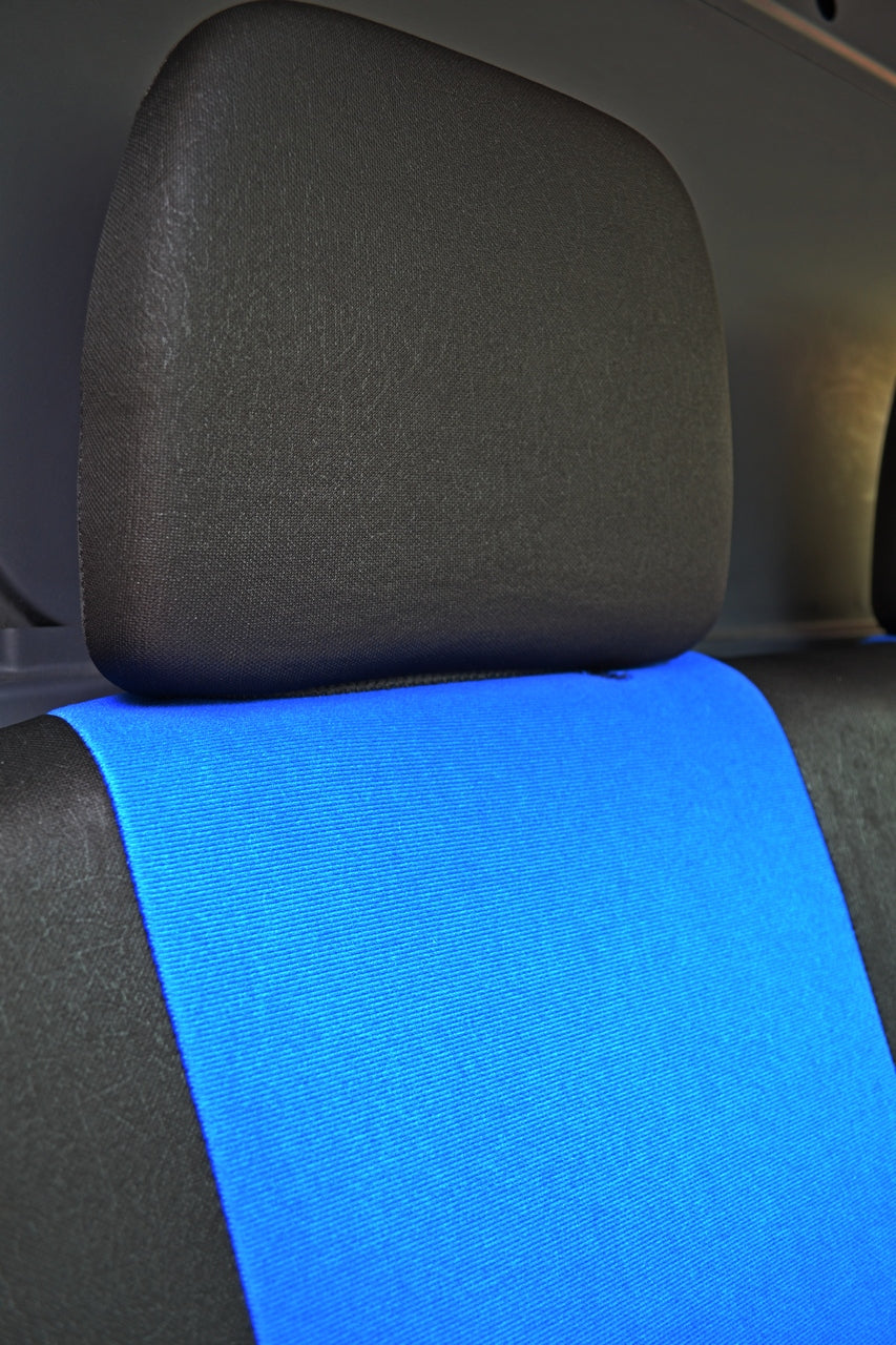 Housses de siège – adapté pour Mercedes Sprinter 2+1 sièges 2006–2018, tissu noir et bleu