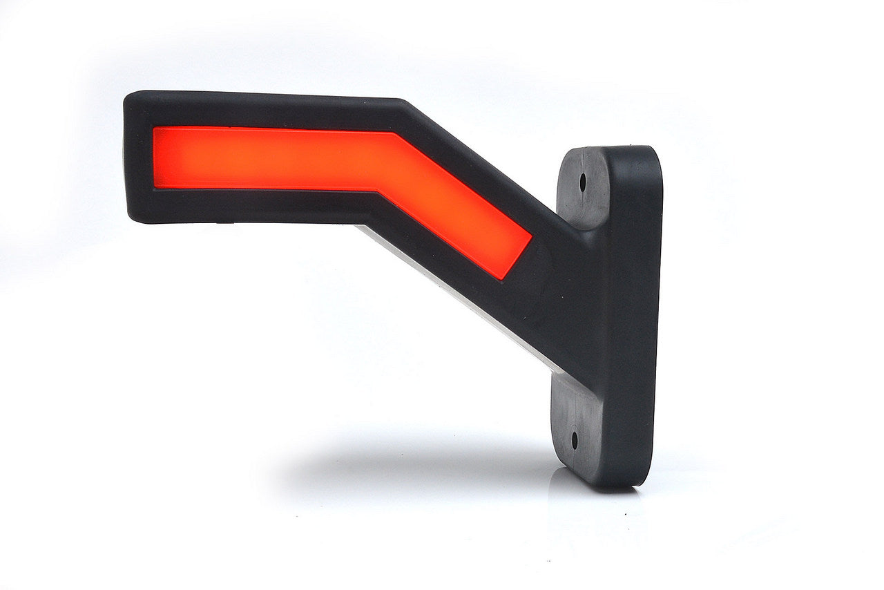 Dreifache Neon-Positionsleuchte – links abgewinkelt, Rot/Weiß/Gelb, 12/24 V