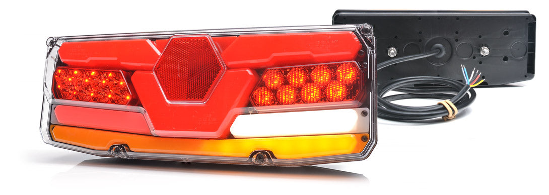 Заден LED неонов стоп, десен, динамичен мигач, 12/24V, 350×131×81 mm