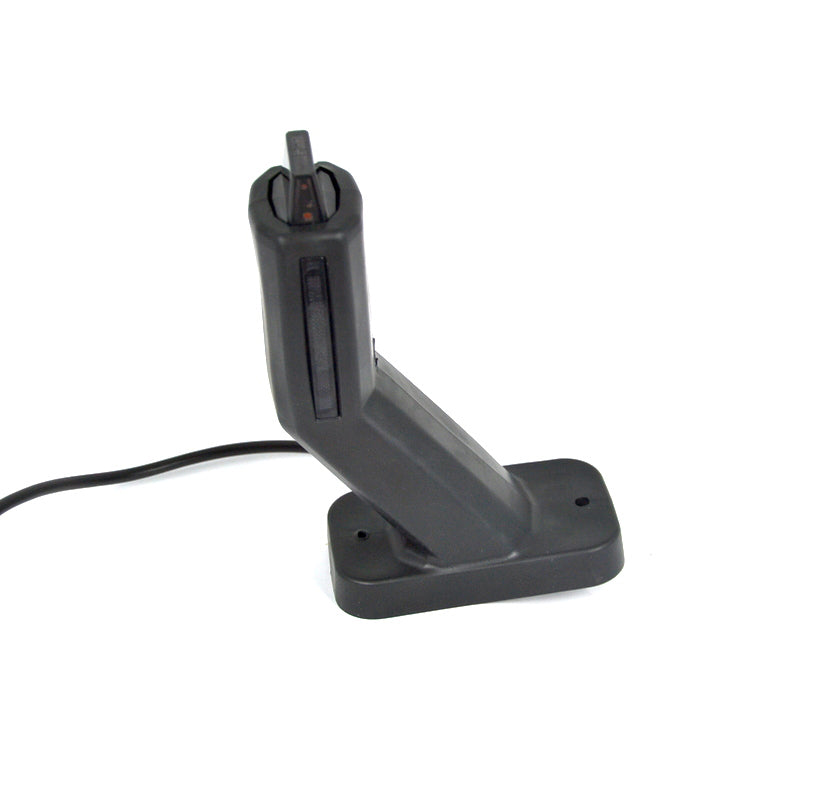 Троен LED габарит, десен „horn“ тип, червен/бял/жълт, 12/24V