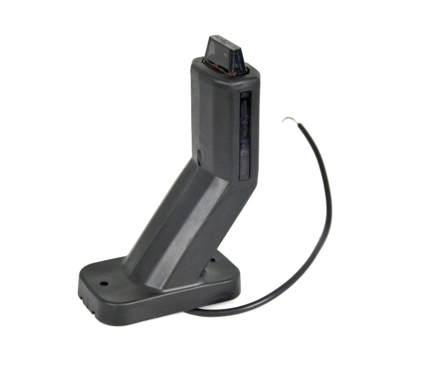 Троен LED габарит, десен „horn“ тип, червен/бял/жълт, 12/24V