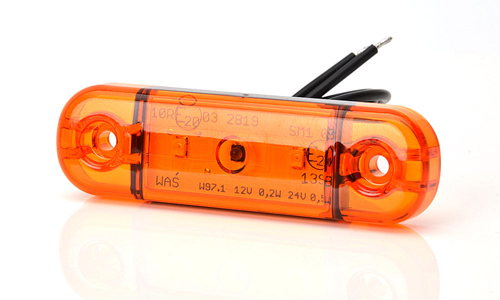 Feu de position LED jaune, 3 LED, 12/24 V, 83 × 24 × 10 mm