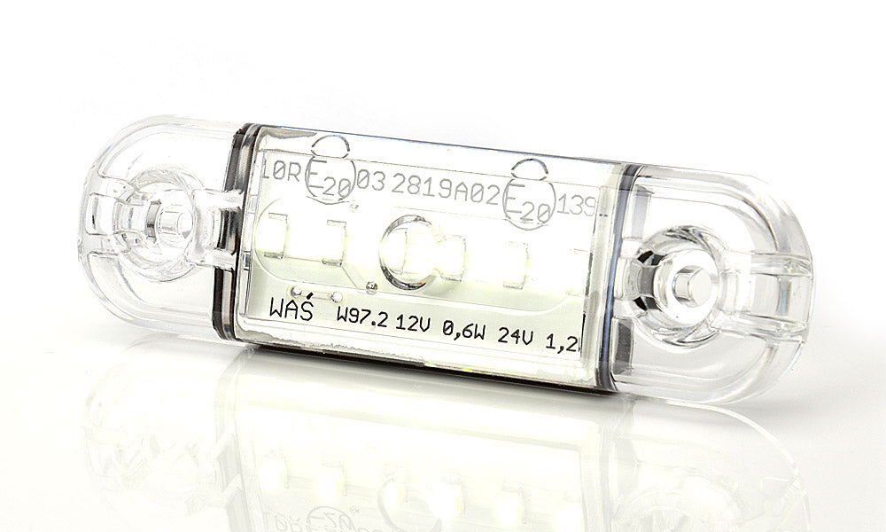 Компактен бял LED габаритен фар, 6 LED диода за автомобили и ремаркета