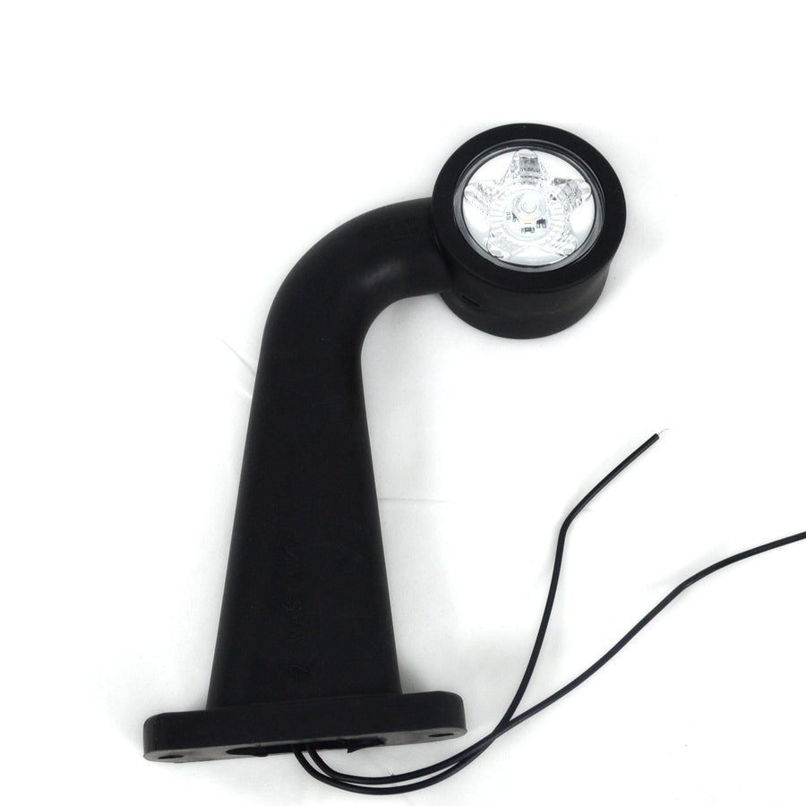 Rechte LED-Markierungsleuchte, Weiß/Rot, 12/24 V, 180×157×50 mm