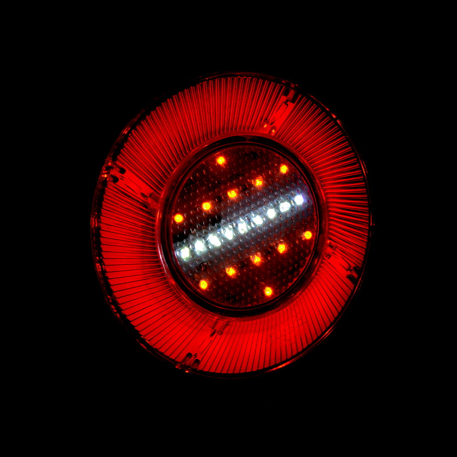 Малък LED неонов стоп тип „хамбургер“, 24V, 120 × 25 mm, многофункционална задна лампа