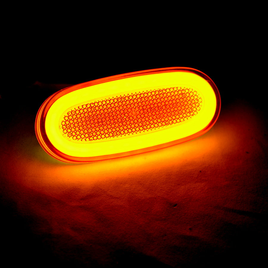 Oval LED Neon Side Marker Light, 12/24 V, Yellow, 105 x 47 mm, Suitable for Mercedes Sprinter and VW Crafter