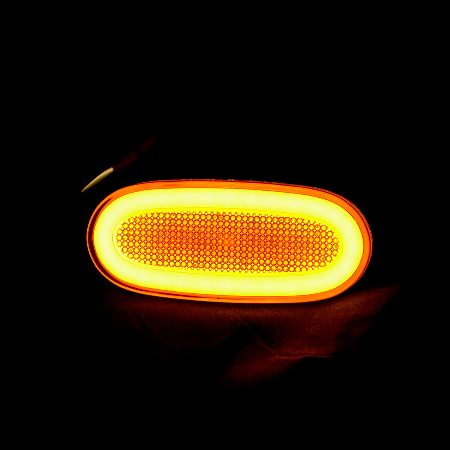 Oval LED Neon Side Marker Light – suitable for Mercedes Sprinter and VW Crafter, 12/24V, Yellow, 105 x 47 mm