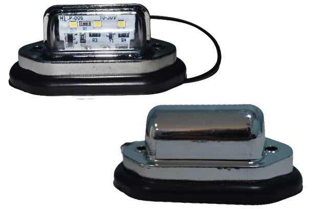 Φωτιστικό πινακίδας κυκλοφορίας LED χρωμίου-νικελίου, λευκό – 7,5 x 3,5 x 3,5 cm