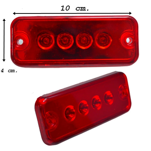 Червен габаритен LED фар – 4 LED диода, 24 V