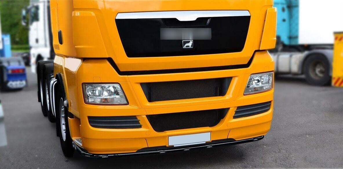 Подброневи преден ролбар – подходящ за MAN TGX Euro 6 2015–2019, черен мат, неръждаема стомана 60 mm