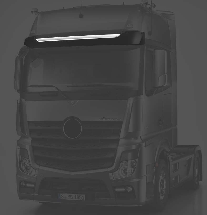 Προφίλ γείσου παρμπρίζ – κατάλληλο για Mercedes Actros MP4/MP5, ανοξείδωτο ατσάλι χρωμίου-νικελίου