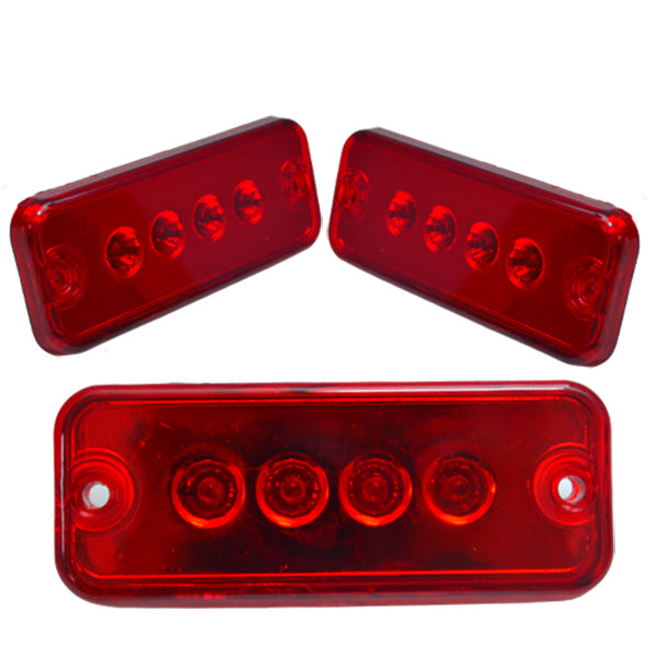 Червен габаритен LED фар – 4 LED диода, 24 V