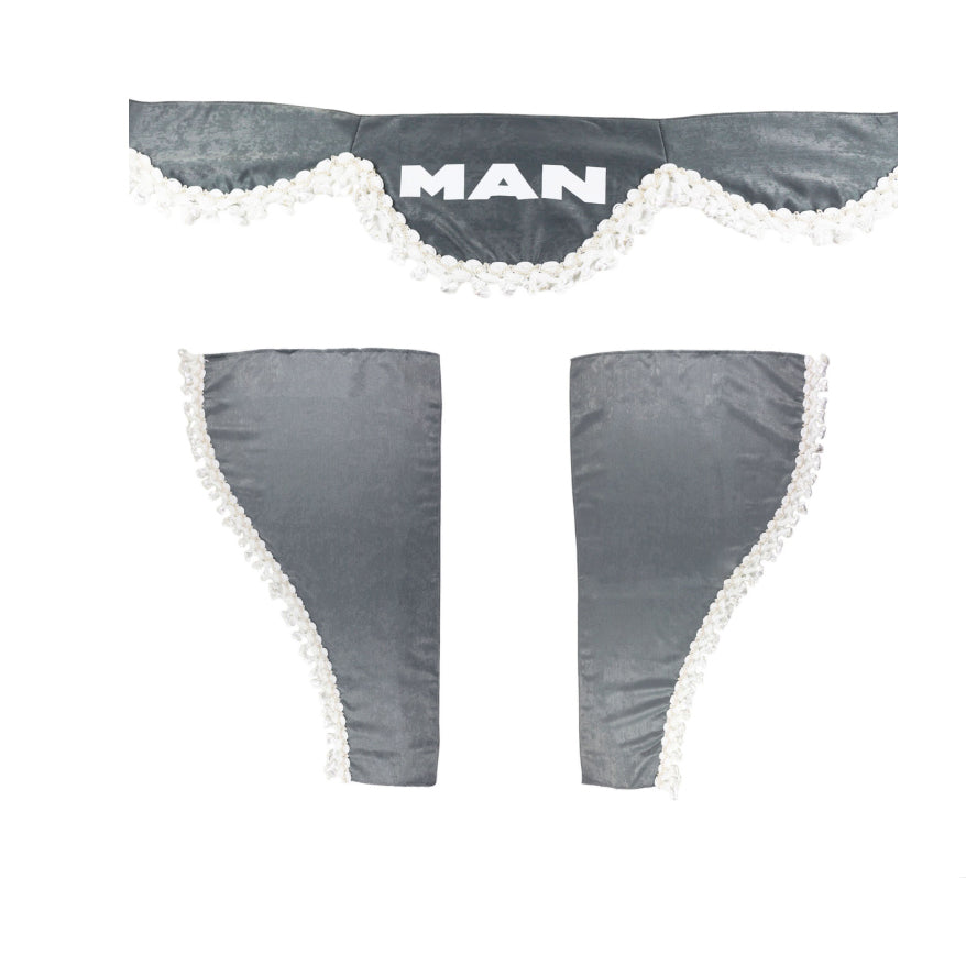 Rideaux pour camions adaptés pour MAN – Jeu de 3 pièces gris