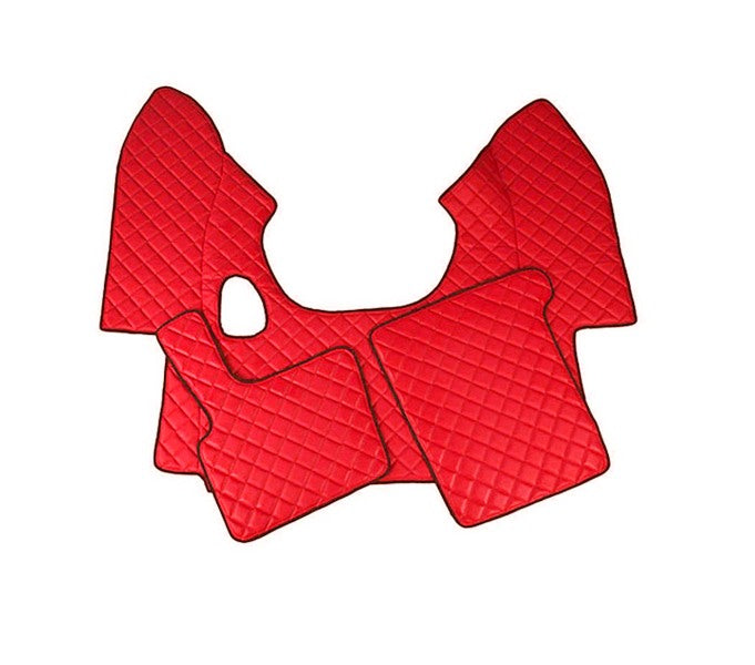 Tapis de sol rouge en cuir synthétique (éco-cuir) – adapté pour DAF 95 boîte manuelle