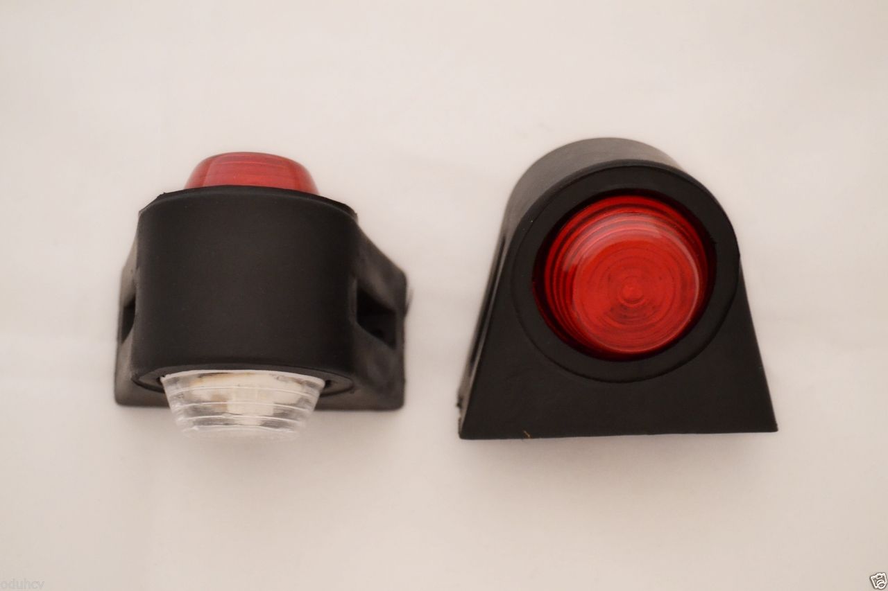 Малък LED габаритен фар – червен/бял, 24 V индикаторна лампа