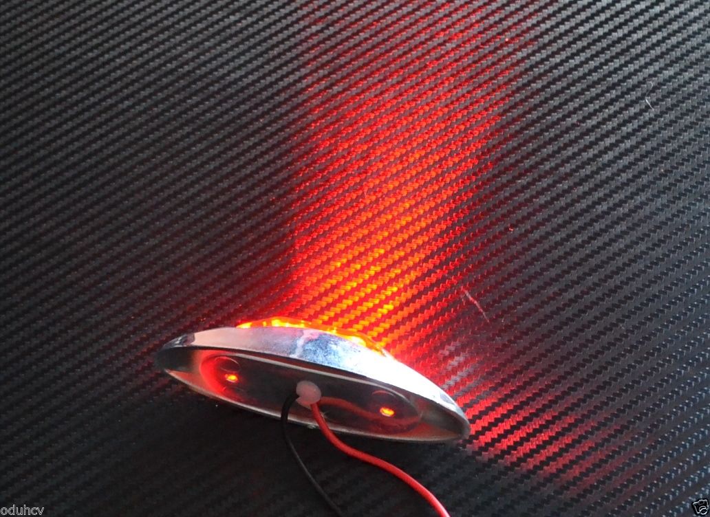 Feu de position LED ovale – rouge, 6 diodes, 12 V