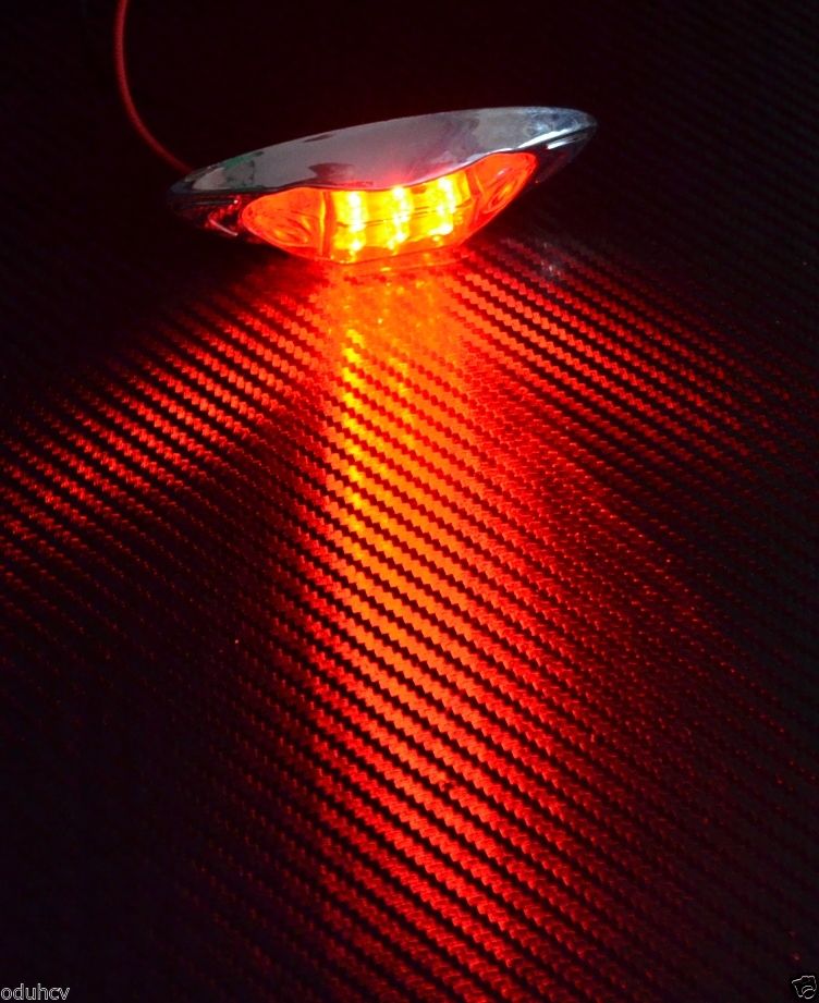 Feu de position LED ovale – rouge, 6 diodes, 12 V