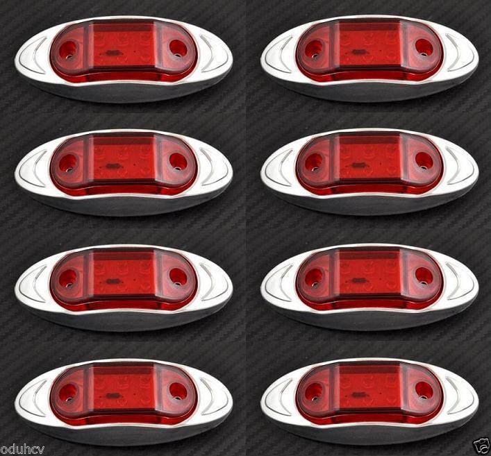 Feu de position LED ovale – rouge, 6 diodes, 12 V