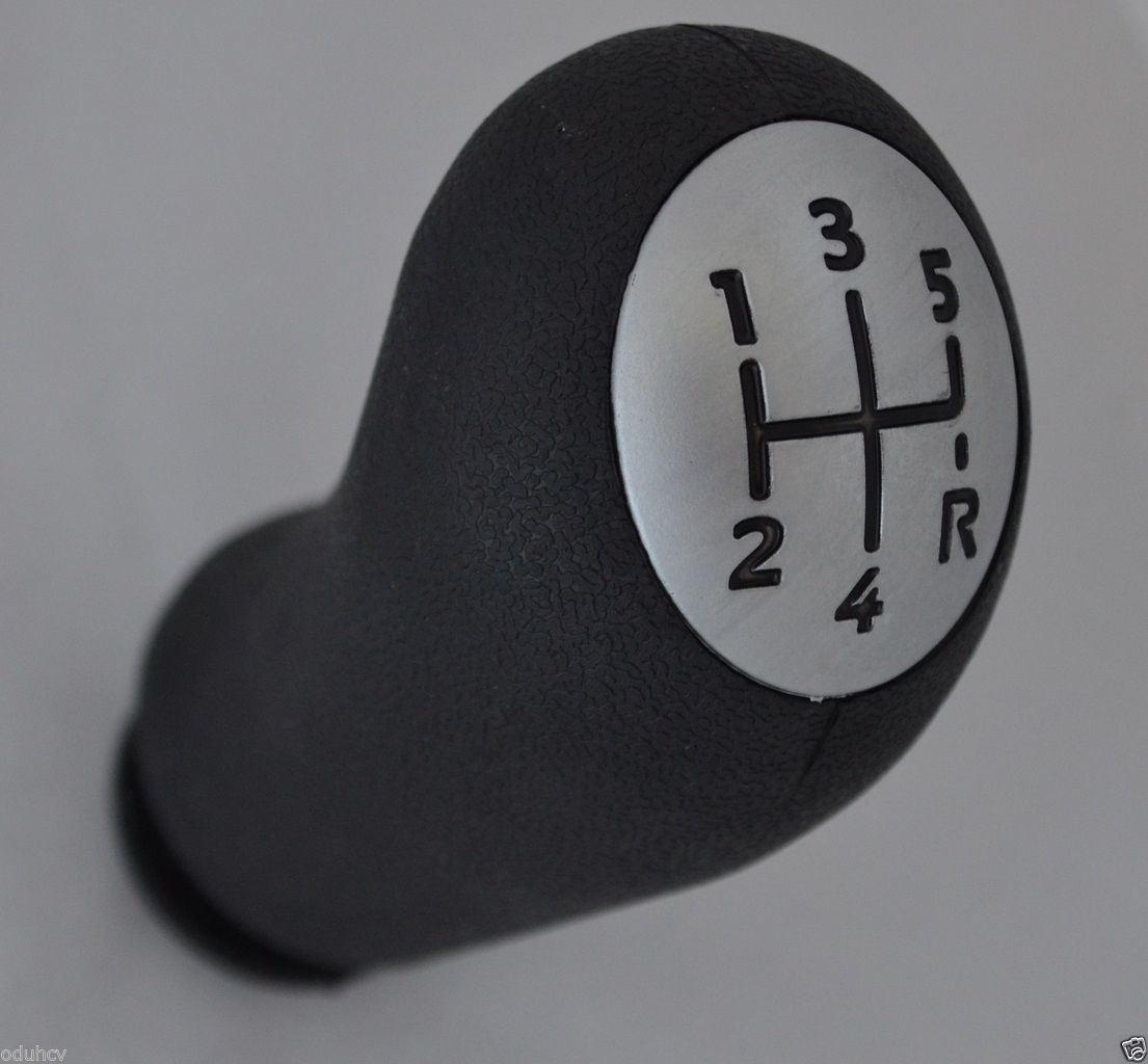 5-Speed Gear Shift Knob, Black Plastic with Chrome, suitable for Renault and Dacia