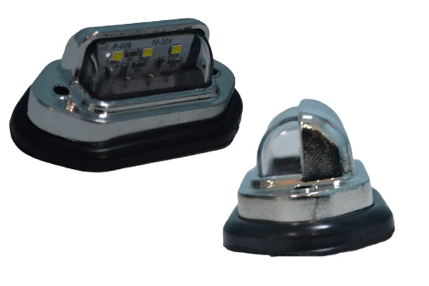 Φωτιστικό πινακίδας κυκλοφορίας LED χρωμίου-νικελίου, λευκό – 7,5 x 3,5 x 3,5 cm