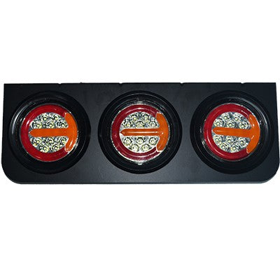 Panneau stop LED néon avec 3 icônes de hamburger rondes, enseigne murale lumineuse 44 cm