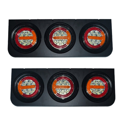 Panneau stop LED néon avec 3 icônes de hamburger rondes, enseigne murale lumineuse 44 cm