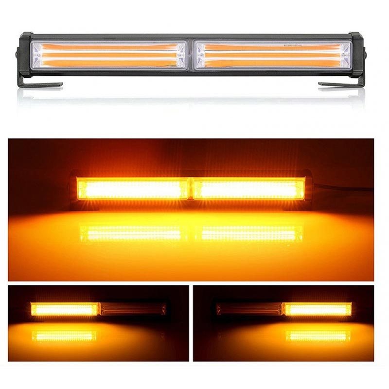 Gyrophare LED de signalisation, 2 COB, 14 fonctions flash, longueur 300 mm