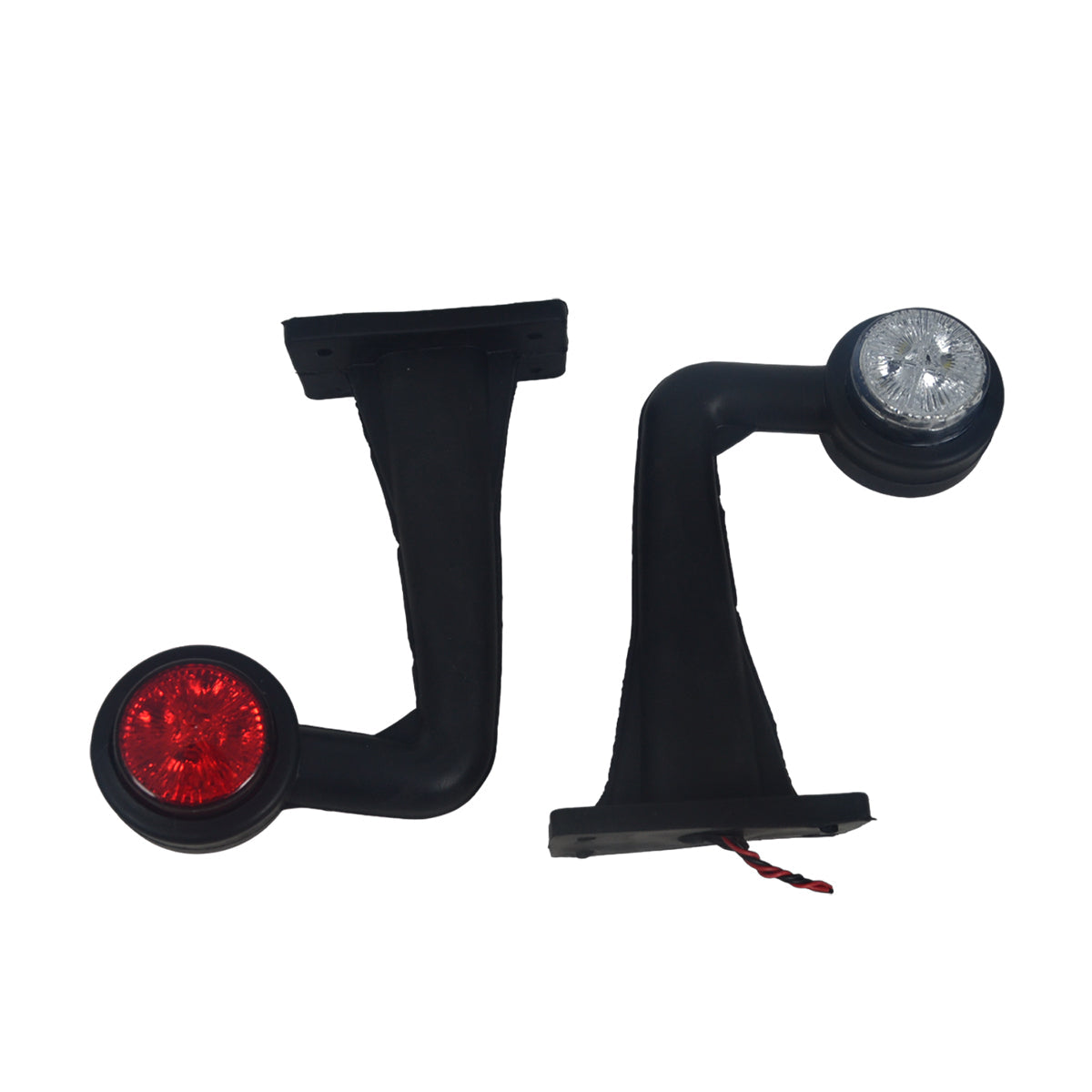 Μεγάλος LED πλαϊνός φανός σήμανσης – 24V, 4 LED διχρωμίας κόκκινο/λευκό, καμπύλος φανός σήμανσης