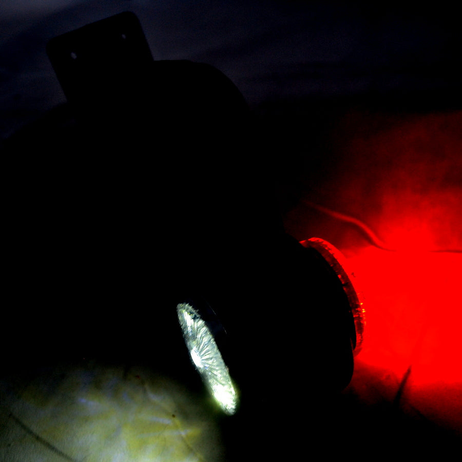 Μεγάλος LED πλαϊνός φανός σήμανσης – 24V, 4 LED διχρωμίας κόκκινο/λευκό, καμπύλος φανός σήμανσης