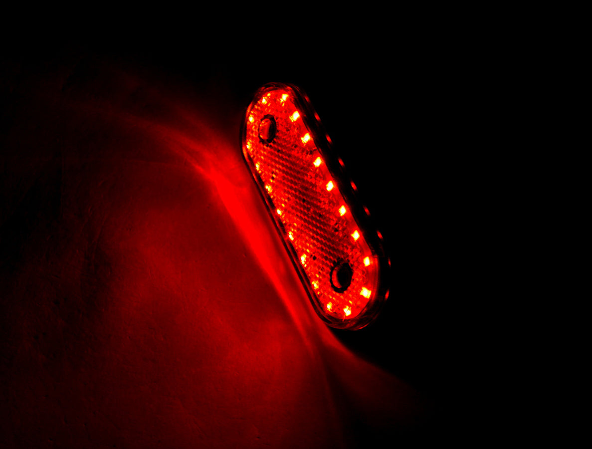 Οβάλ πλαϊνό φως θέσης LED, 20 LED, 24V, κόκκινο, Furkan