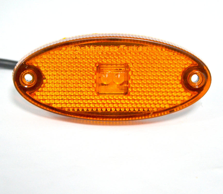 Feu de gabarit ovale à LED jaune, 12/24 V, 2 LED, 101×40×12 mm, entraxe de fixation 84 mm