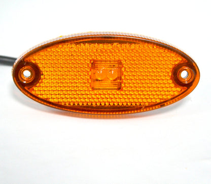 Feu de gabarit ovale à LED jaune, 12/24 V, 2 LED, 101×40×12 mm, entraxe de fixation 84 mm