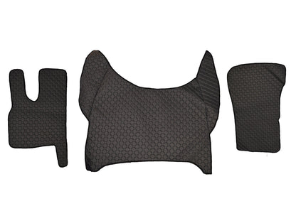 Tapis de sol en cuir synthétique (éco-cuir) gris clair – adapté pour DAF XF 2021+, position plancher