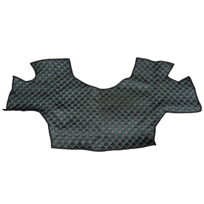 Μαύρα δερμάτινα πατάκια δαπέδου – κατάλληλο για CLAAS AXION 2022, πράσινες ραφές